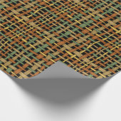 Grafisch natuurlijk kijken Geweven stralen groen Cadeaupapier (Hoek)
