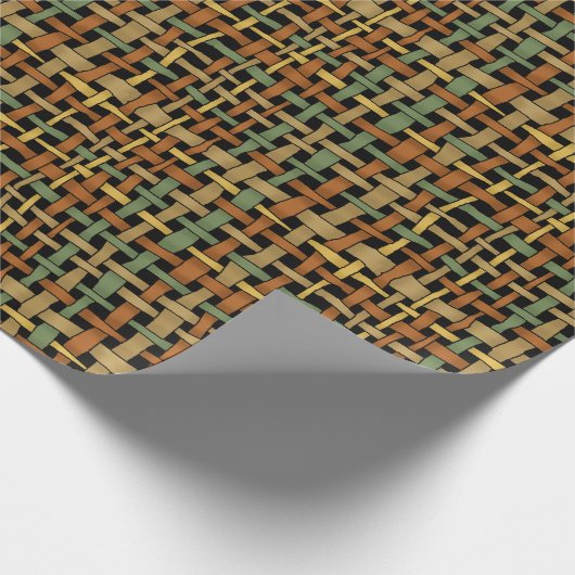 Grafisch natuurlijk kijken Geweven stralen groen Cadeaupapier (Hoek)