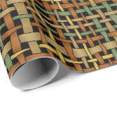 Grafisch natuurlijk kijken Geweven stralen groen Cadeaupapier (Rol Hoek)