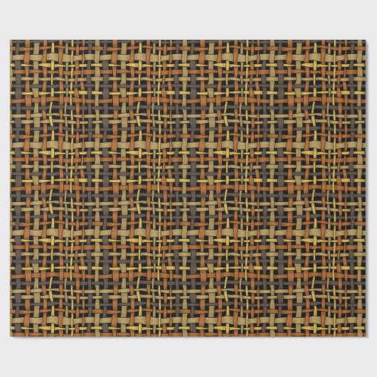 Grafisch natuurlijk kijkend geweven stralen zwart cadeaupapier (Vlak)