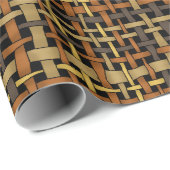 Grafisch natuurlijk kijkend geweven stralen zwart cadeaupapier (Rol Hoek)