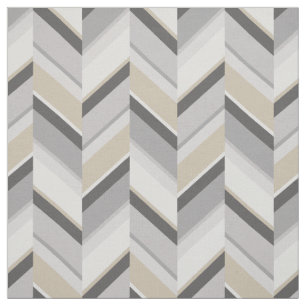 Grafisch neutraal grijs beige geometrisch zigzagpa stof