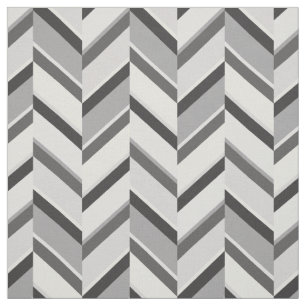 Grafisch neutraal grijs geometrisch zigzagpatroon stof
