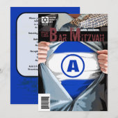 Grafisch Novel Bar Mitzvah Uitnodiging (Voorkant / Achterkant)