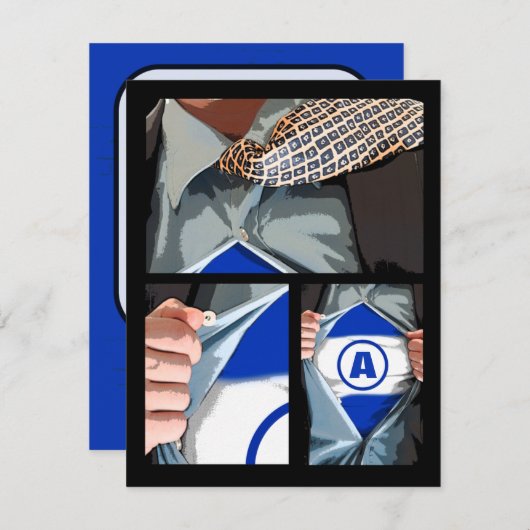 Grafisch Novel Birthday Uitnodiging (Voorkant / Achterkant)