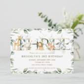 Grafisch Oerwoud Dieren Greenere 3e verjaardag Dri Kaart (Staand voorkant)