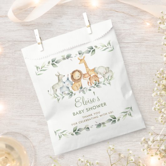 Grafisch Oerwoud Dieren Greenery Baby shower Birth Bedankzakje (Geknipt)