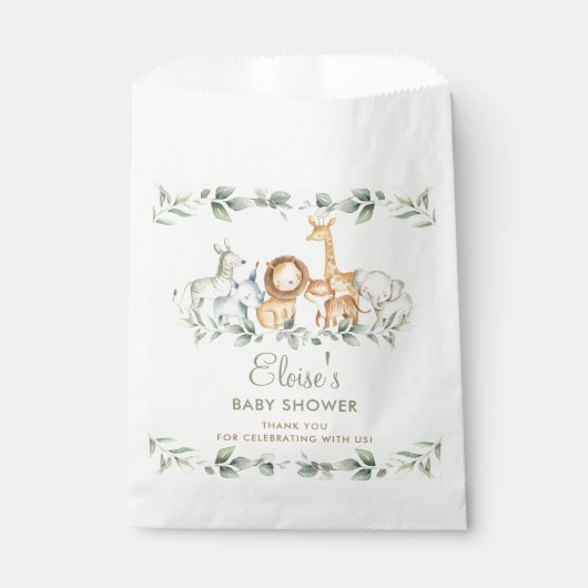 Grafisch Oerwoud Dieren Greenery Baby shower Birth Bedankzakje (Voorkant)