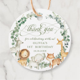 Grafisch Oerwoud Dieren Greenery Birthday Baby sho Bedankjes Labels