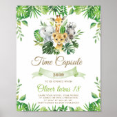 Grafisch Oerwoud Dieren Greenery Time Capsule Sign Poster (Voorkant)