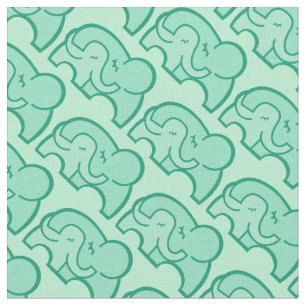 Grafisch olifant knuffel groen patroon stof
