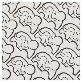 Grafisch olifant knuffel mono patroon stof