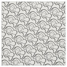 Grafisch olifant knuffel mono patroon stof