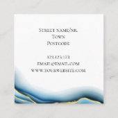 Grafisch ontwerp Blauwgroen geode-inkt, aangepast Vierkante Visitekaartje (Achterkant)