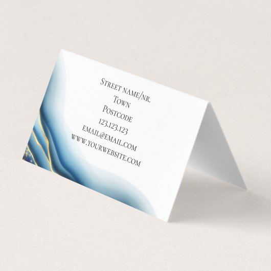 Grafisch ontwerp Blauwgroen Gold Ink - Aangepast o Visitekaartje (Achterkant)