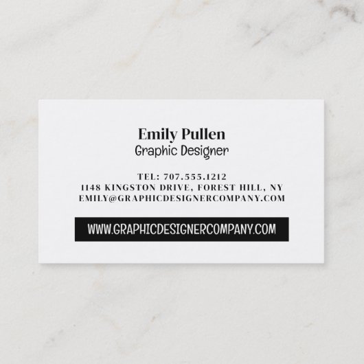 Grafisch ontwerp driehoek, grafische ontwerper visitekaartje (Achterkant)