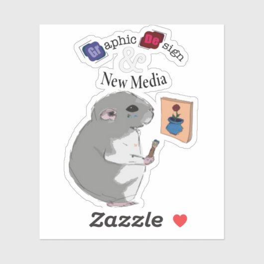 Grafisch ontwerp en nieuwe Media Hamster Sticker (Vel)