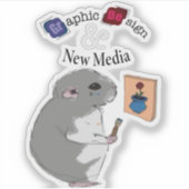 Grafisch ontwerp en nieuwe Media Hamster Sticker (Voorkant)