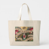  grafisch ontwerp hart en hand grote tote bag (Achterkant)