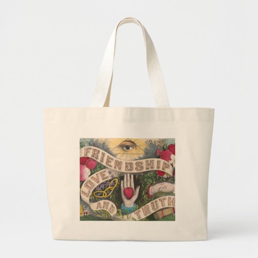  grafisch ontwerp hart en hand grote tote bag (Voorkant)