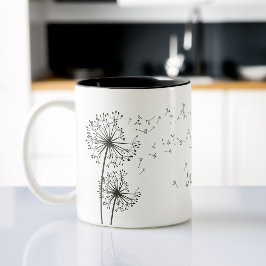 Grafisch ontwerp inspirerend Wish Dandelion Tweekleurige Koffiemok