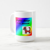 Grafisch ontwerp is mijn passie koffiemok (Voorkant links)