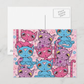 Grafisch ontwerp kleurig kattebakpatroon briefkaart (Voorkant / Achterkant)