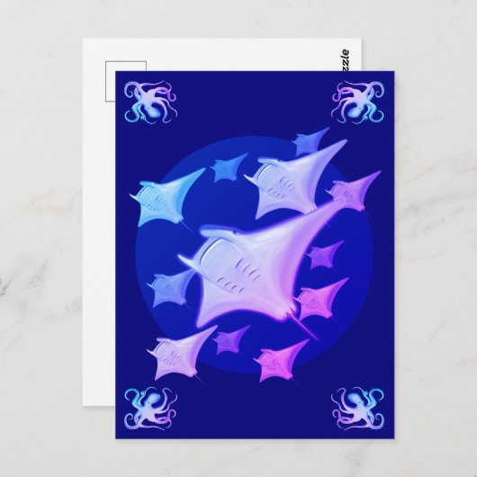 Grafisch ontwerp Manta Ray Lover Briefkaart (Voorkant / Achterkant)