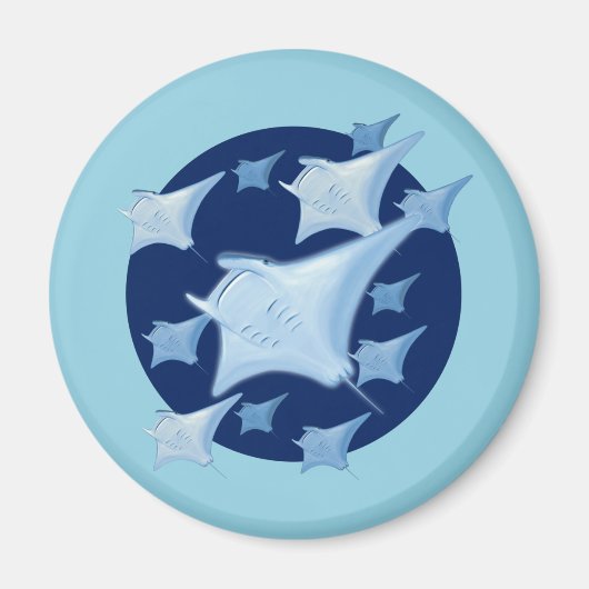 Grafisch ontwerp Manta Ray Lover Magneet (Voorkant)