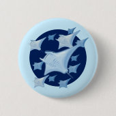 Grafisch ontwerp Manta Ray Lover Ronde Button 5,7 Cm (Voorkant)