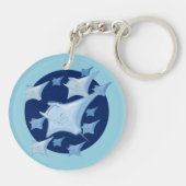 Grafisch ontwerp Manta Ray Lover Sleutelhanger (Achterkant)