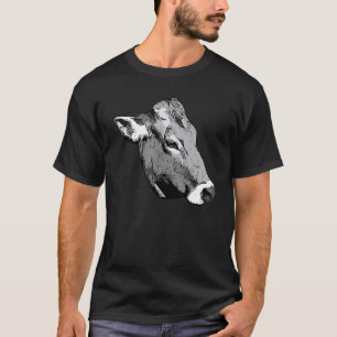 Grafisch ontwerp met boer dier hoofdmotief wi t-shirt