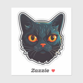 Grafisch ontwerp met zwarte kat en hoogte sticker