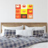 Grafisch ontwerp Pop Kunst met Krabben 5 Canvas Afdruk (Insitu (Slaapkamer))
