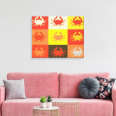 Grafisch ontwerp Pop Kunst met Krabben 5 Canvas Afdruk (Insitu (Woonkamer))