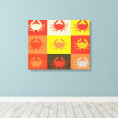 Grafisch ontwerp Pop Kunst met Krabben 5 Canvas Afdruk (Insitu (Houten vloer))
