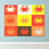 Grafisch ontwerp Pop Kunst met Krabben 5 Canvas Afdruk (Insitu (Houten vloer))