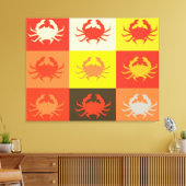 Grafisch ontwerp Pop Kunst met Krabben 5 Canvas Afdruk (Insitu (Woonkamer))