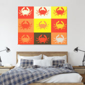 Grafisch ontwerp Pop Kunst met Krabben 5 Canvas Afdruk (Insitu (Slaapkamer))
