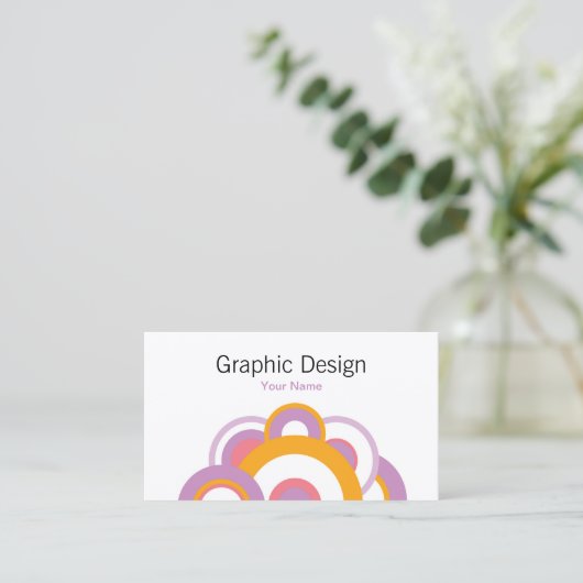 Grafisch ontwerp-Pop Retro Visitekaartje (Staand voorkant)