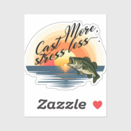 Grafisch ontwerp Trophy Bass Fishing Cast More, st Sticker