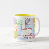 grafisch ontwerp tweekleurige koffiemok (Voorkant rechts)