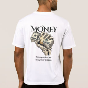 Grafisch ontwerp van een skelet hand die contant g t-shirt