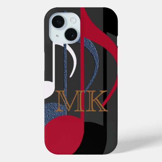 grafisch ontwerp van muzieknotities op maat Case-Mate iPhone case (Achterkant)