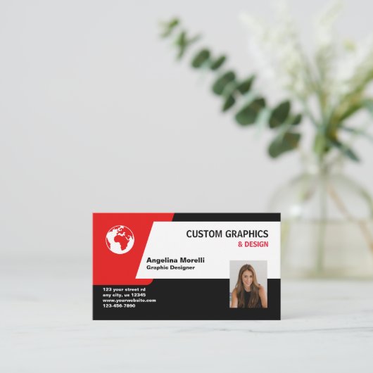 Grafisch ontwerp visitekaartje (Staand voorkant)