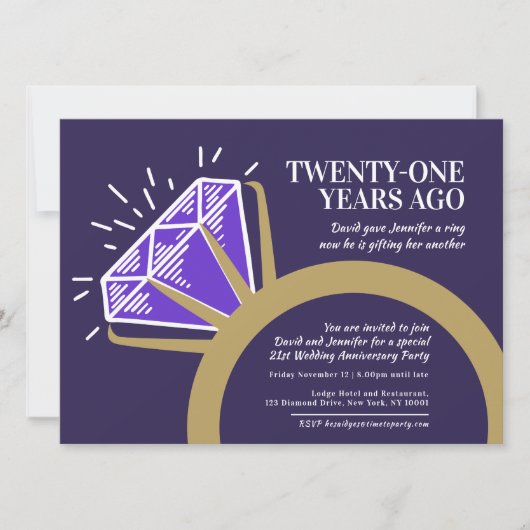 Grafisch ontwerp voor een iolite ring voor een 21e kaart (Voorkant)