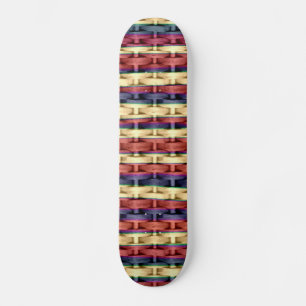 Grafisch ontwerp voor kleurrijke retro art wicker persoonlijk skateboard