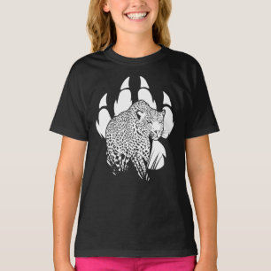 Grafisch ontwerp voor zwart en wit pantherenvoetaf t-shirt