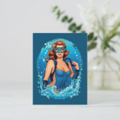  grafisch ontwerp Vrouw duiker Briefkaart (Staand voorkant)
