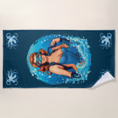  grafisch ontwerp Vrouw duiker Strandlaken (Voorkant)